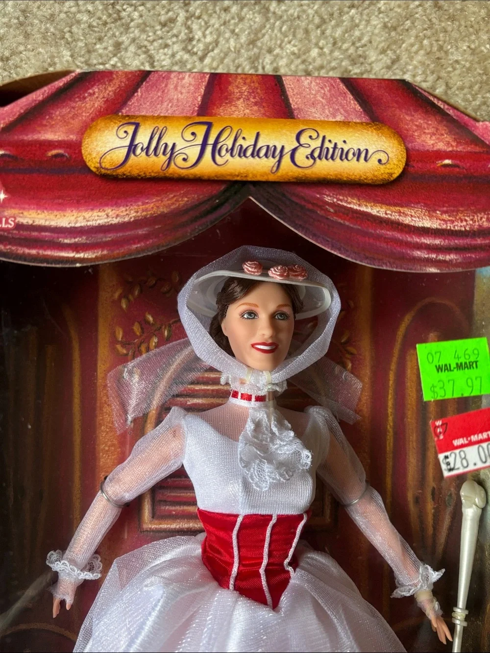 Barbie Mary Poppins Jolly Holiday Edition Costume Doll - White & Red